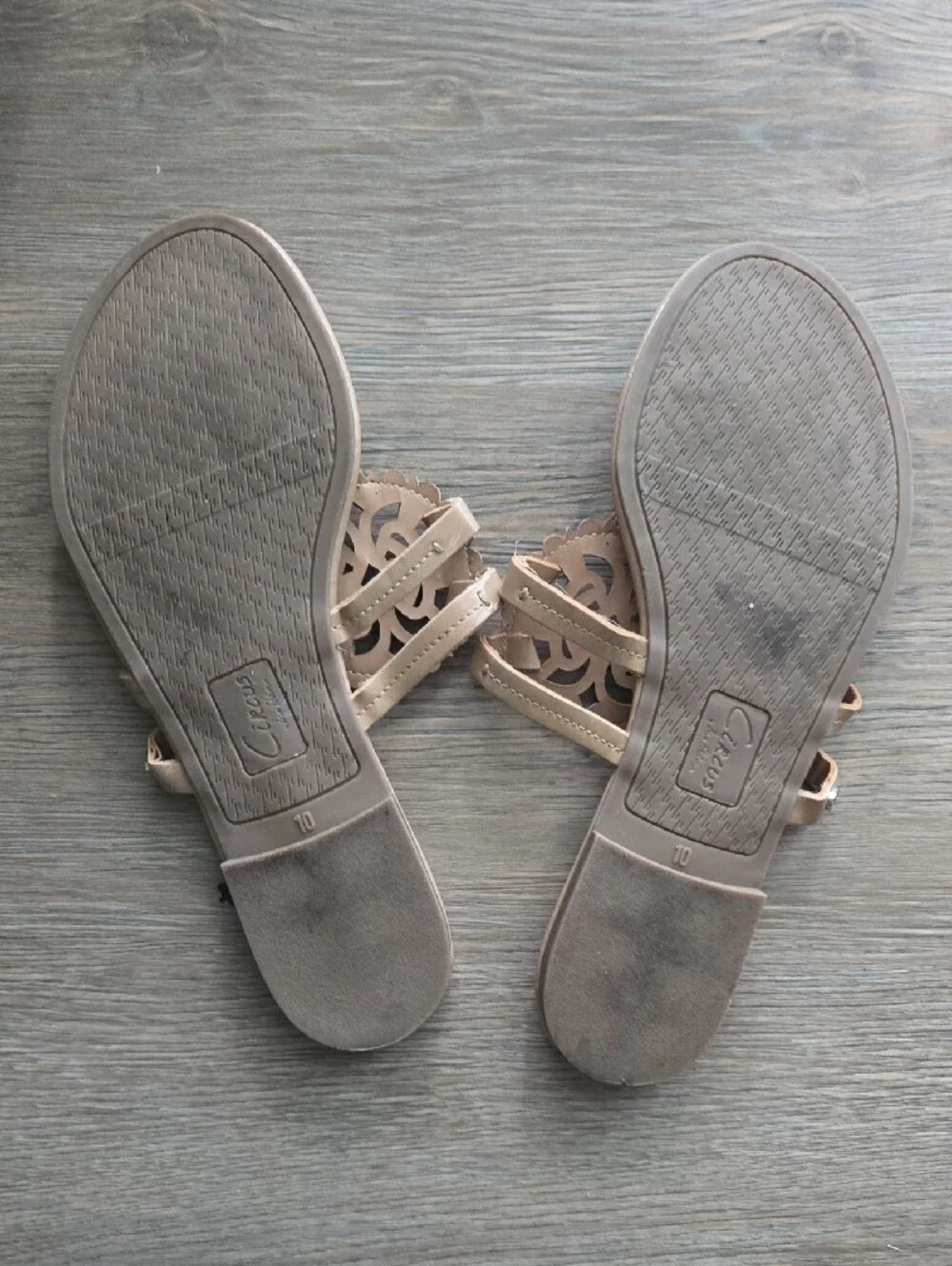 Circus by Sam Edelman Nude Patent Leather Medallion Thong Sandals